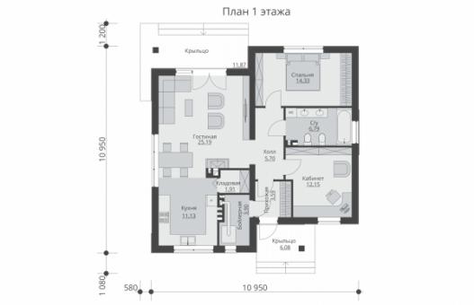 Проект уютного одноэтажного дома